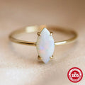 Sterling Silver Opal Marquise Ring