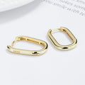 Sterling Silver Oval Huggie Hoop Earrings