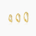 Sterling Silver CZ Crossover Huggie Hoop Earrings