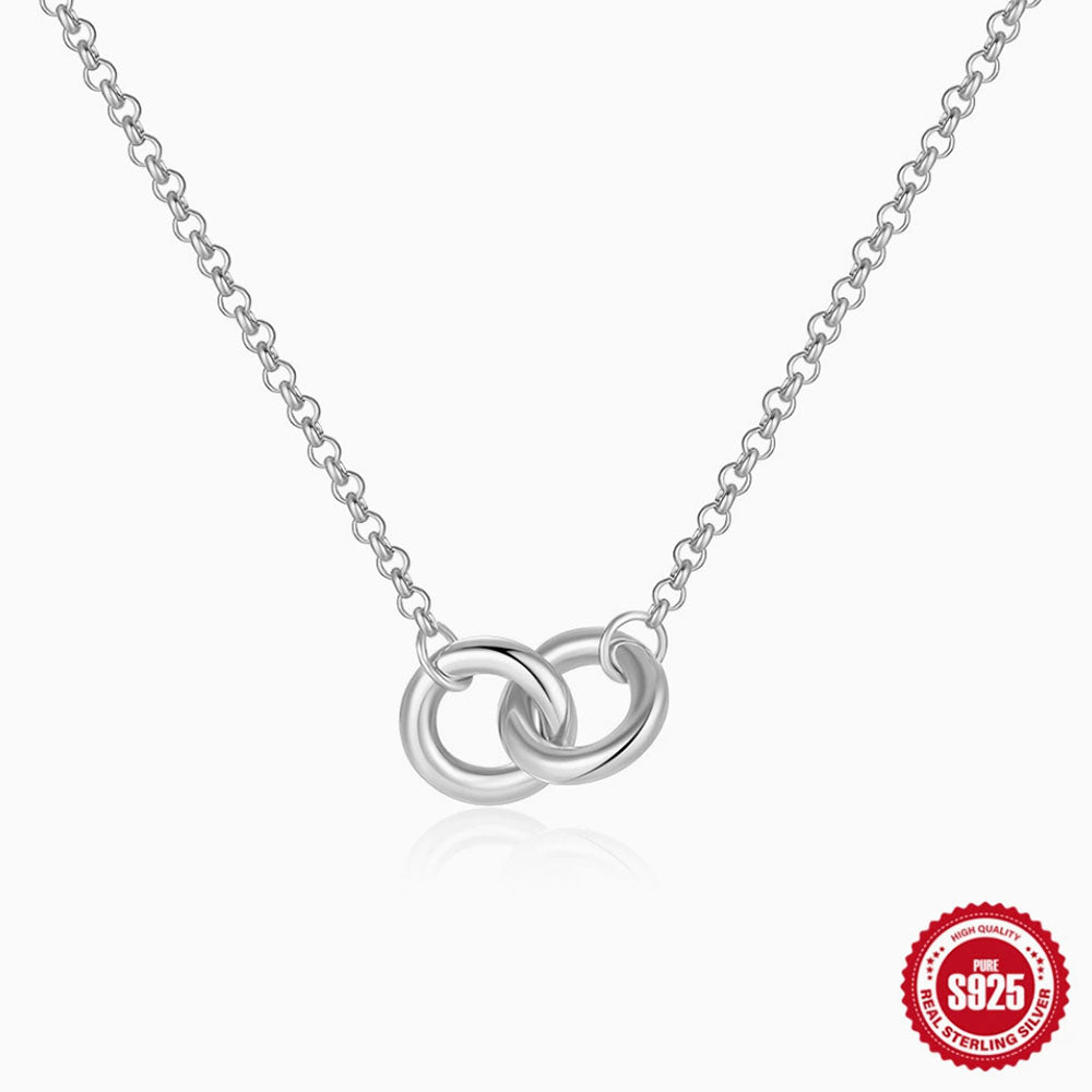 Sterling Silver Interlocking Circle Necklace