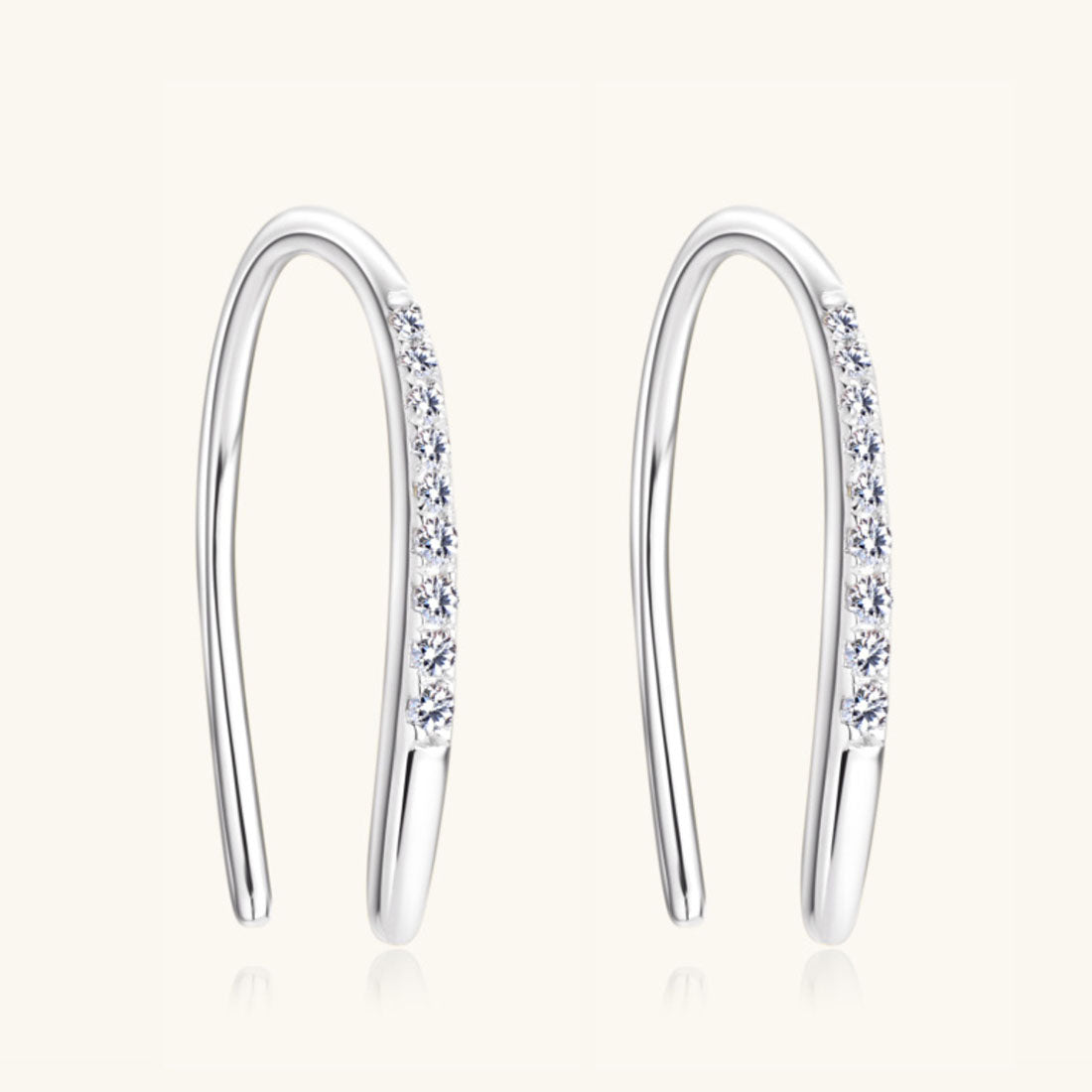 Sterling Silver Moissanite Threader Earrings