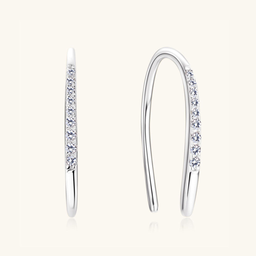 Sterling Silver Moissanite Threader Earrings