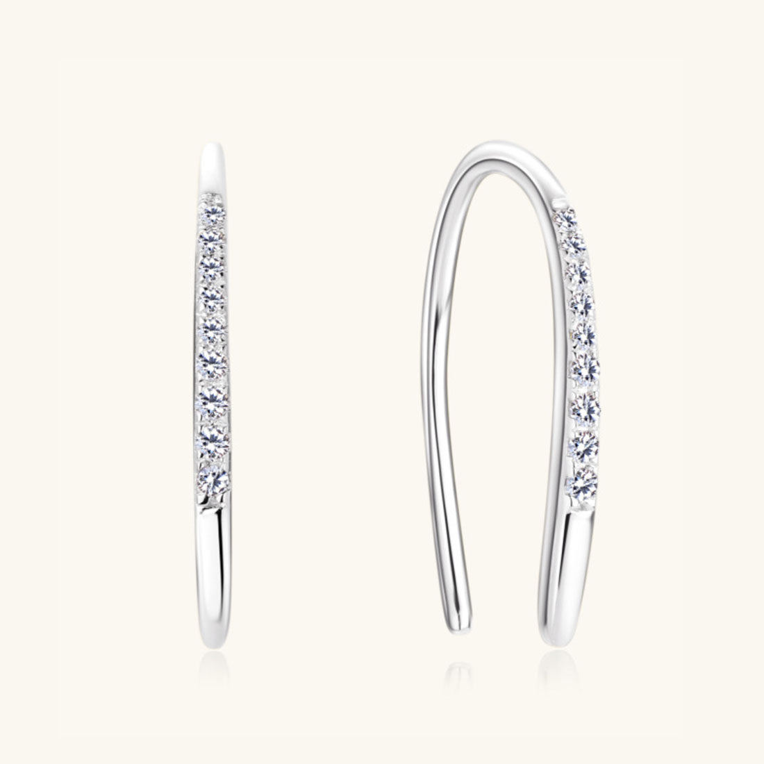 Sterling Silver Moissanite Threader Earrings