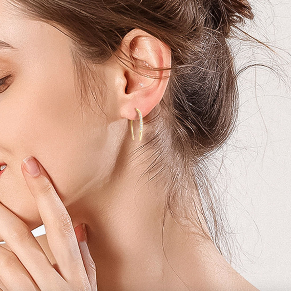 Sterling Silver Moissanite Threader Earrings