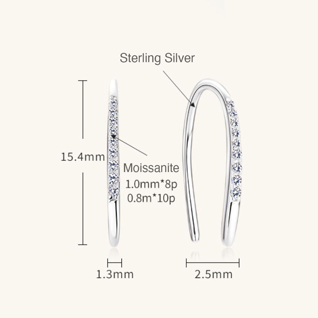 Sterling Silver Moissanite Threader Earrings