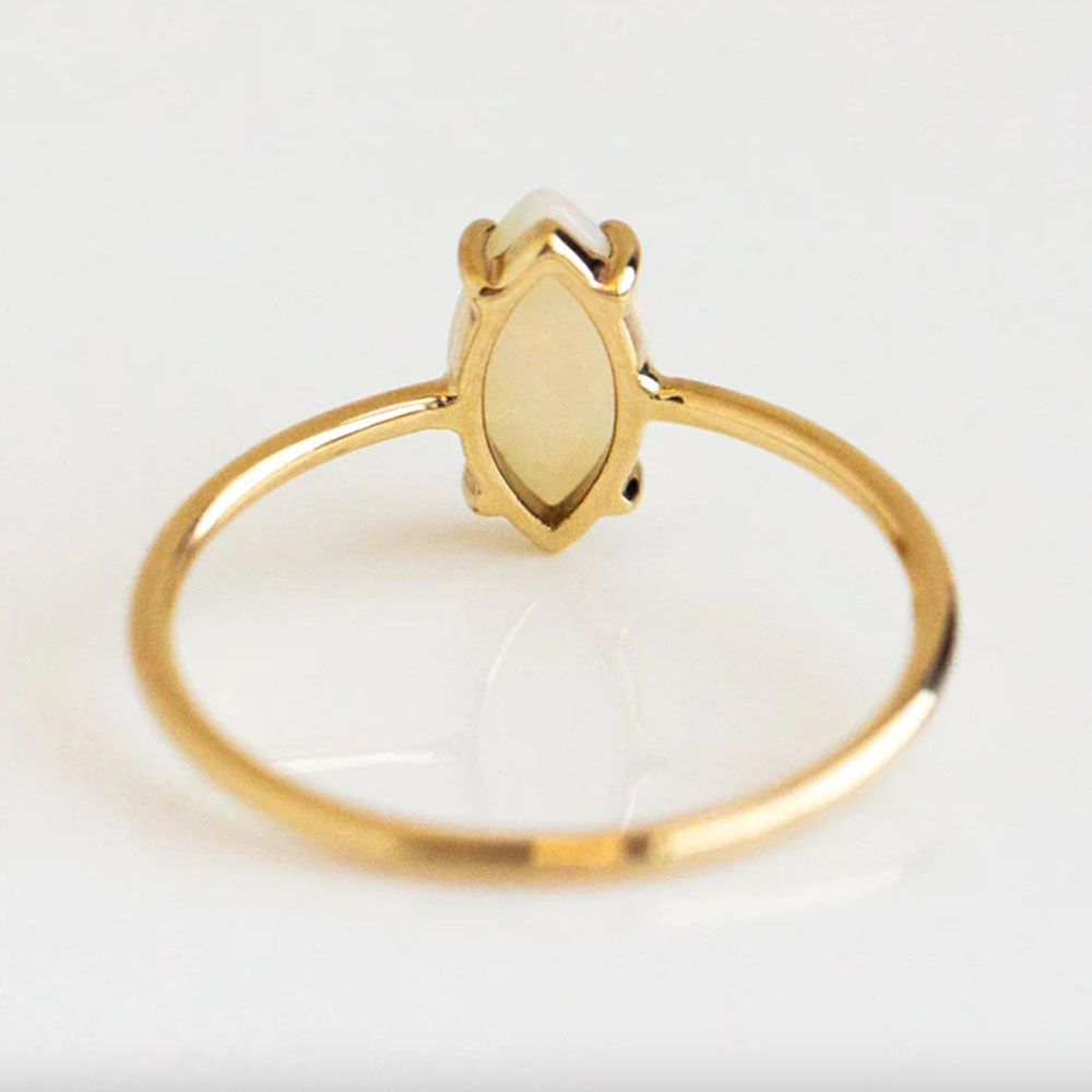 Sterling Silver Opal Marquise Ring