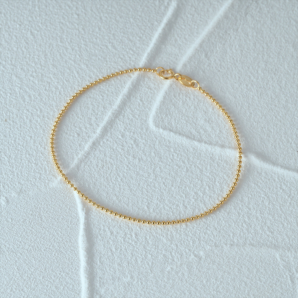 Sterling Silver Slim Bead Chain Bracelet