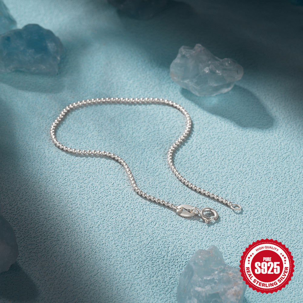 Sterling Silver Slim Bead Chain Bracelet