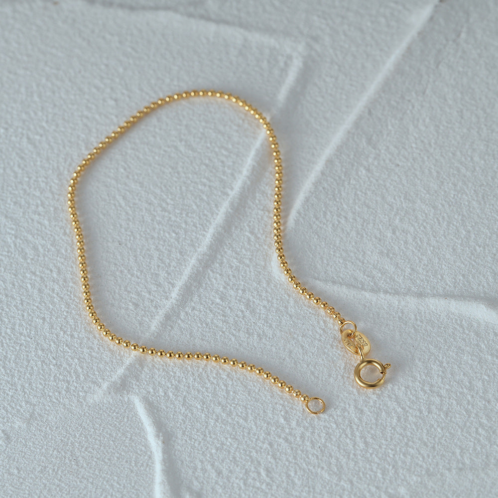 Sterling Silver Slim Bead Chain Bracelet