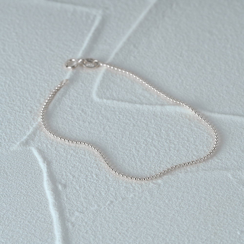 Sterling Silver Slim Bead Chain Bracelet
