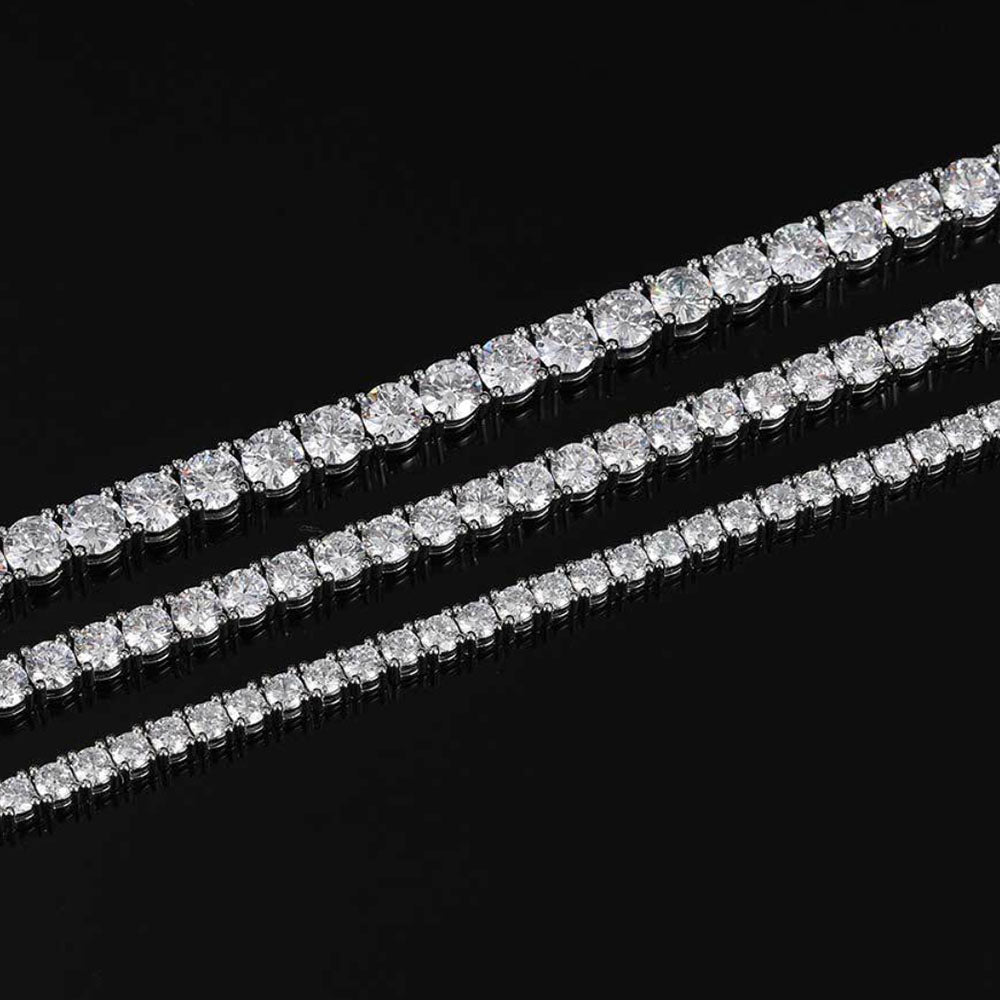 Iced Out Tennis Chain Necklace – Round Cut CZ 3mm-5mm